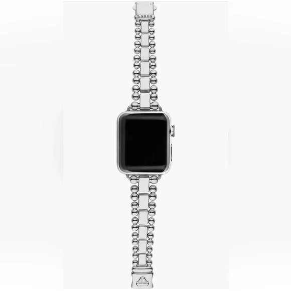 Lagos Stainless Steel Smart Caviar Apple Watch Band - Picture 4 of 8